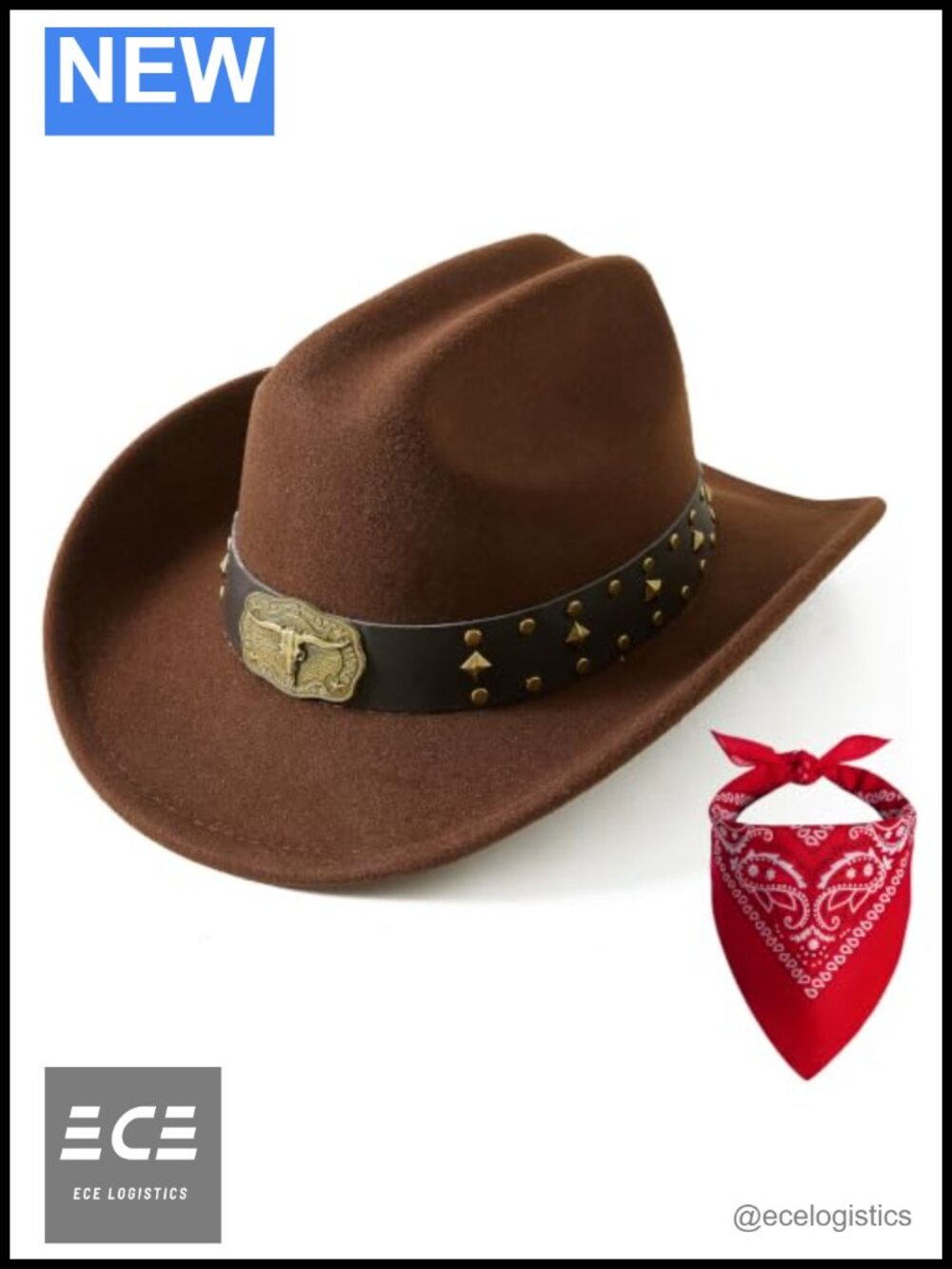Kids Cowboy Hat with Buckle Belt Wide Brim Fedora 65% Polyester 35% Wool